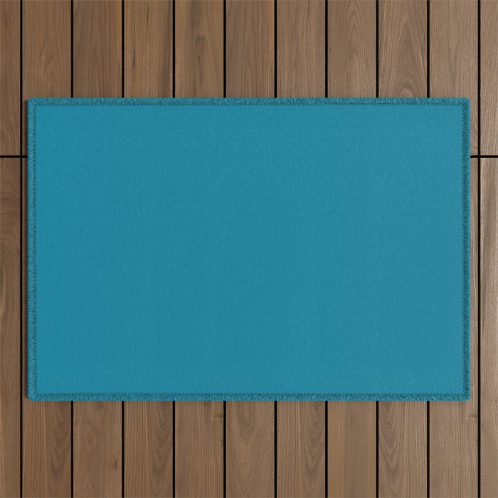 Teal / Aqua /Turquoise Ocean Blue Water Solid Color Pairs With Garden Pool Blue 5003-10C Outdoor Rug