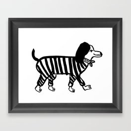 Dog in pijamas Framed Art Print