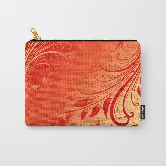 Orange red swirls leaves Carry-All Pouch