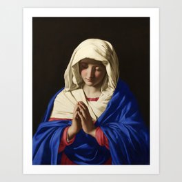 The Virgin in Prayer by Giovanni Sassoferrato (c. 1645) Art Print