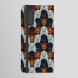 seamless pattern of stacked lion heads with digital painting Android Wallet Case