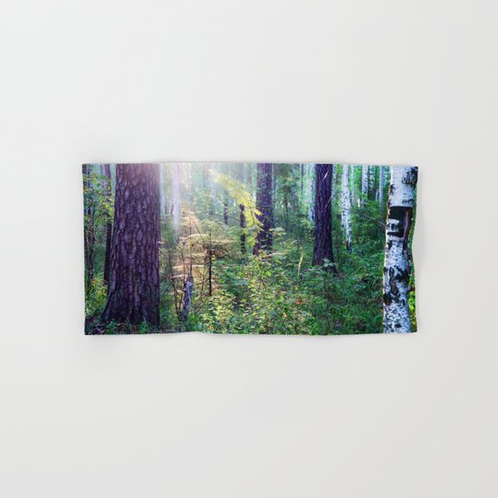 Sunny morning in the forest Hand & Bath Towel