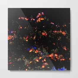 Glowing Mimosa Tree  Metal Print | Outdoors, Nature, Mimosatree, Photo, Night, Sky, Floral, Flowers, Theblakcirclegirl, Glowing 