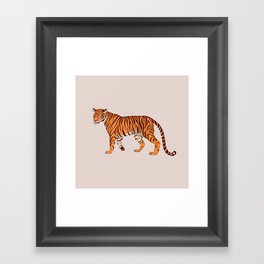 Tiger - Warm Neutral Framed Art Print