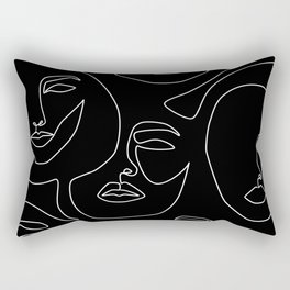 Faces in Dark Rectangular Pillow