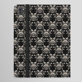 Vintage carnations damask, black and beige iPad Folio Case