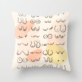 Modern Abstract All Boobies are Beautiful Throw Pillow