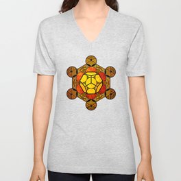 Sacred Geometry for your daily life -  Platonic Solids - ETHER COLOR V Neck T Shirt