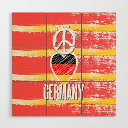 Peace, Love, Germany Wood Wall Art