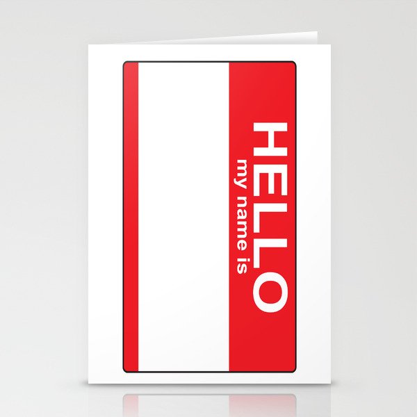 HELLO my name is...white background Stationery Cards