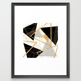 Black and Gold Geometric Framed Art Print