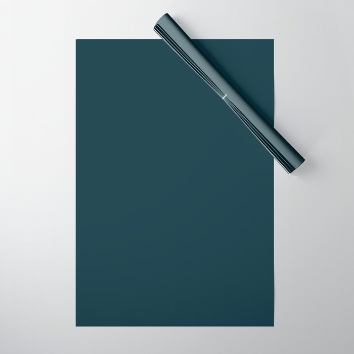 Dark Teal x Solid Color Wrapping Paper by Leah Flores