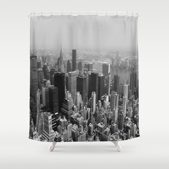 New York City Black and White Shower Curtain