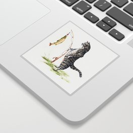 Cat with a Fish Sticker
