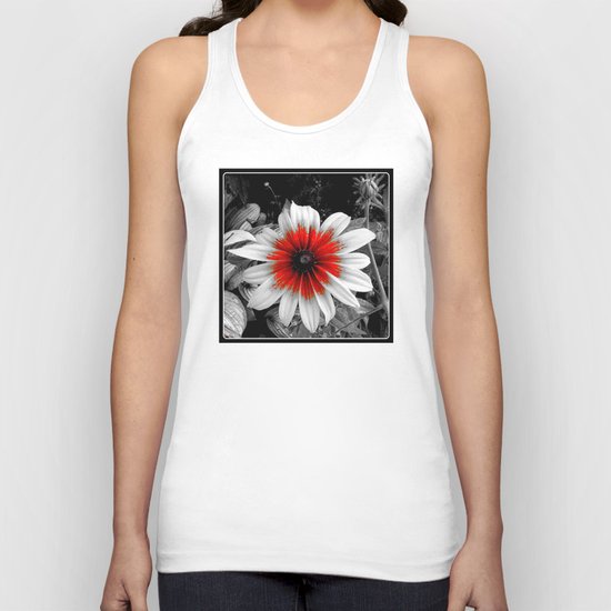 Flower | Flowers | Red Stroke Gaillardia | Red and White Flower | Nadia Bonello Unisex Tank Top