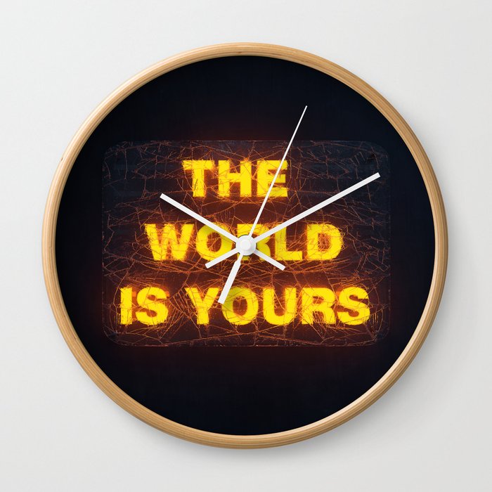 The World Is Yours Neon Wall Clock