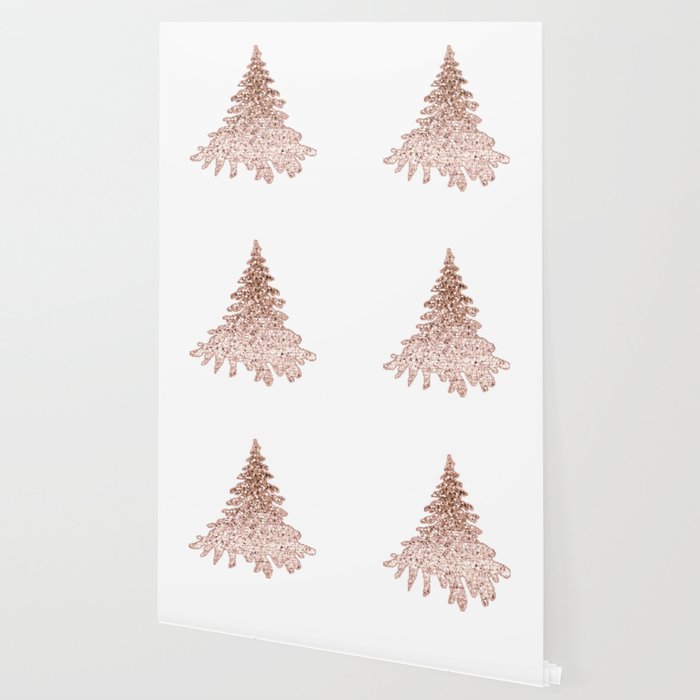 Sparkling Christmas Tree Rose Gold Ombre Wallpaper By