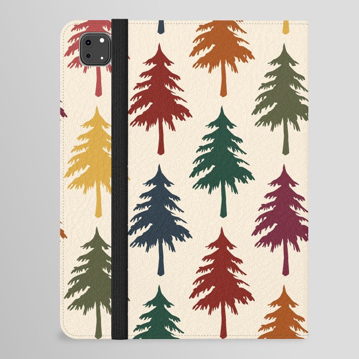 Colorful retro pine forest 7 iPad Folio Case