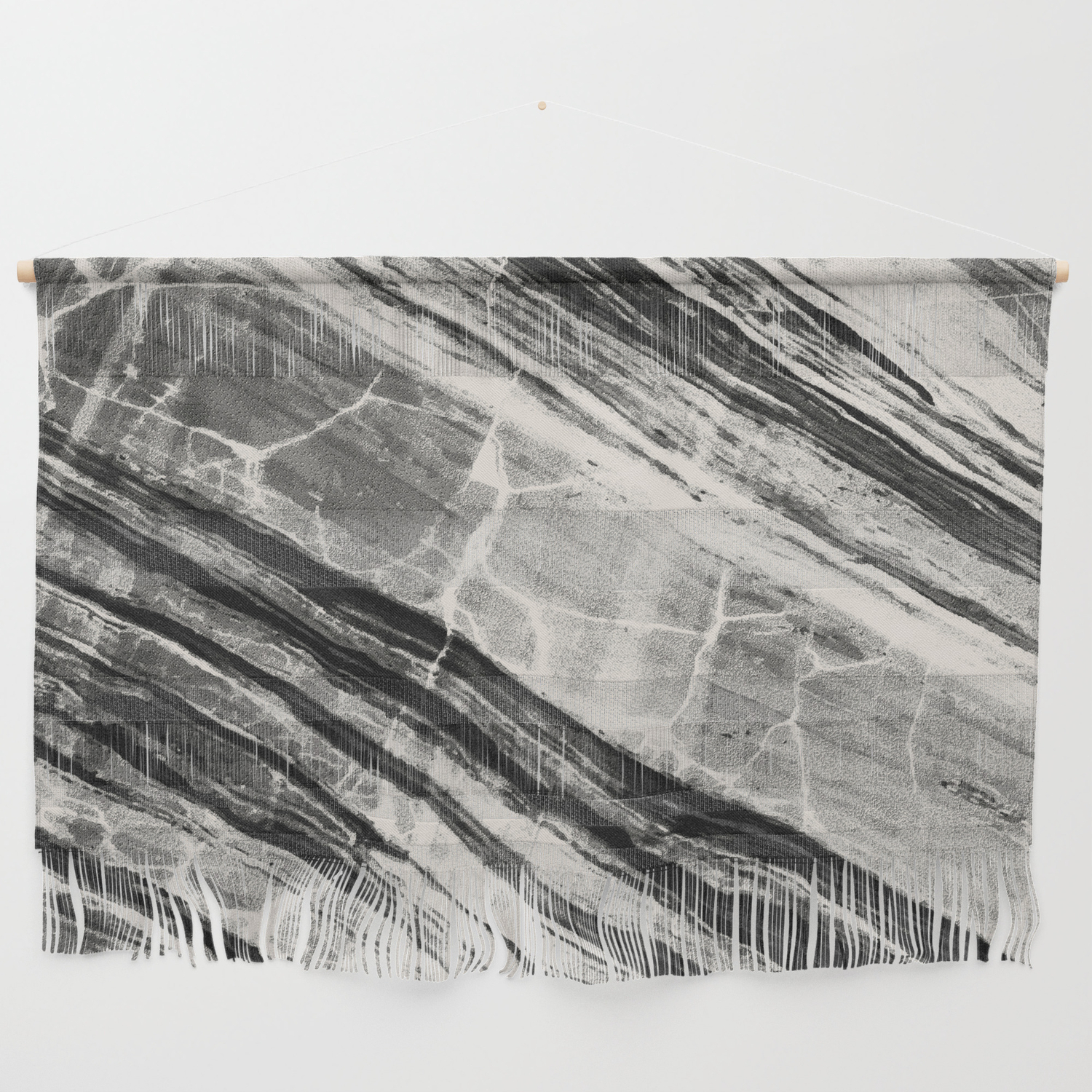 Abstract Marble Black Cream Wall Hanging By Silverpegasus