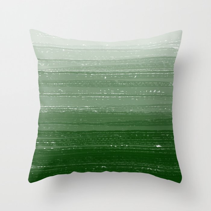 Forest Green Paint Gradient Throw Pillow