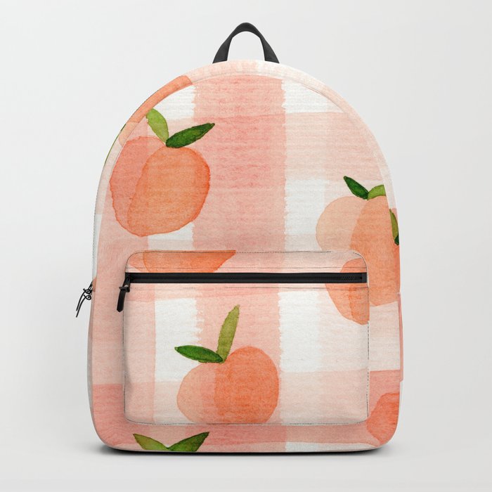 Peach Gingham Backpack