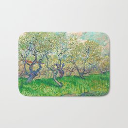 Orchard in Blossom, 1889 by Vincent van Gogh Bath Mat
