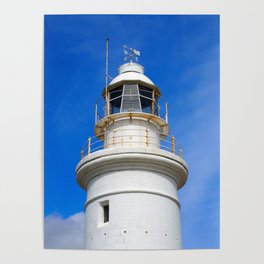 old white lighthouse - paphos Poster