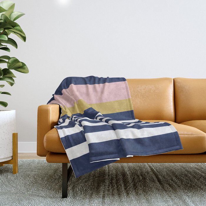 Navy and yellow throw clearance