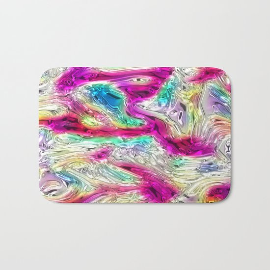 Abstract Pearlescent Rainbow Bath Mat