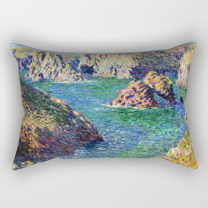 Claude Monet Seashore at Belle Isle Rectangular Pillow