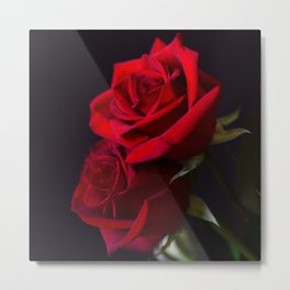 Two Red Roses in Camelot Metal Print | Brightredroses, Luxuryroses, Redroses, Artsyroses, Classicroses, Glamourroses, Modernroses, Dec02, Photo, Luxuriousroses 