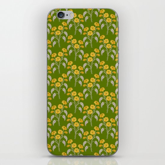 Flowers Green Pattern iPhone & iPod Skin