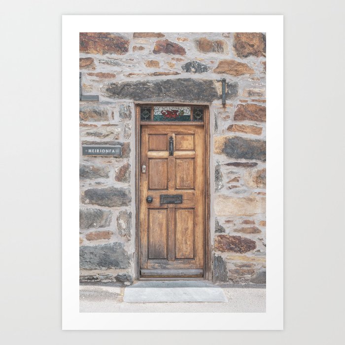 The wood door with the dragon art print - Wales street and travel photography Art Print