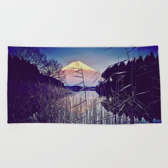 The Red in Deep Blue Beach Towel