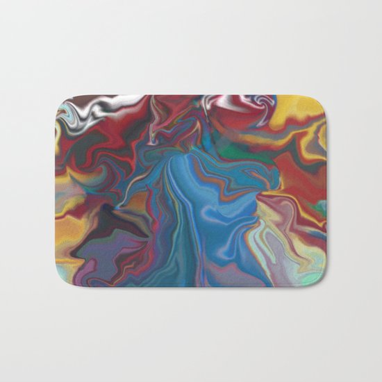 abstract oil pattern Bath Mat