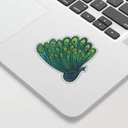 Peacocks in Emerald Forest Sticker