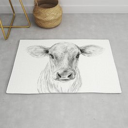 Moo ::  A Young Jersey Cow Rug