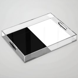Black And White Split in Vertical Halves Acrylic Tray