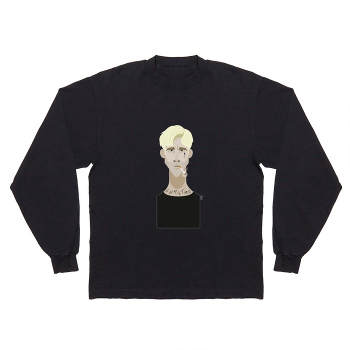 Long Sleeve T-Shirt | Ryan Gosling (The Place Beyond The Pines) by Bady Church - Black - Medium - Oversized Long Sleeve T-Shirt - Full Front Graphic