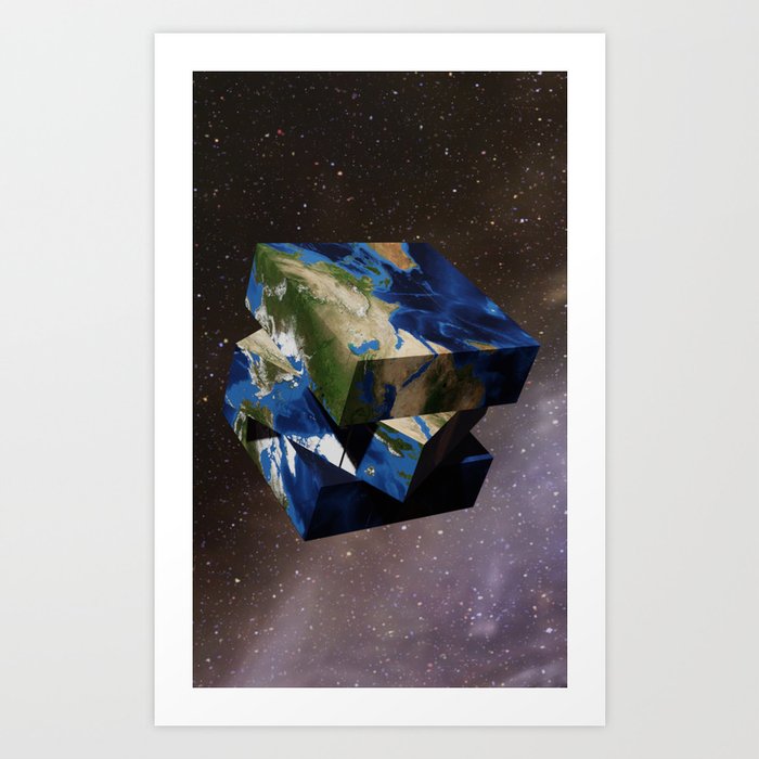 Rubik Earth Art Print