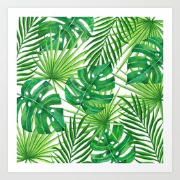 Tropical leaves Art Print