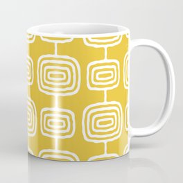 Mid Century Modern Atomic Rings Pattern Mustard Yellow Coffee Mug