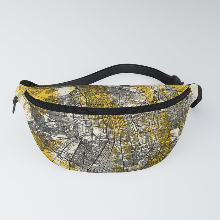 Santiago, Chile - Artistic City Map Painting Fanny Pack