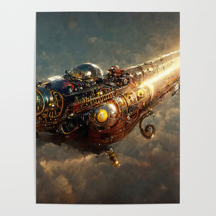Steampunk Spaceship Poster