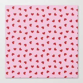 Red and Pink Hearts Canvas Print