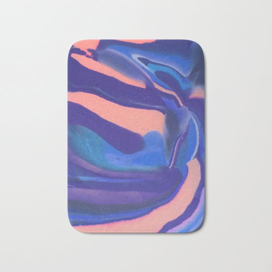 Peachy Blue Marbling Pantone Bath Mat