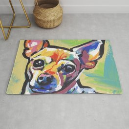 Fun Chihuahua Dog bright colorful Pop Art Area & Throw Rug