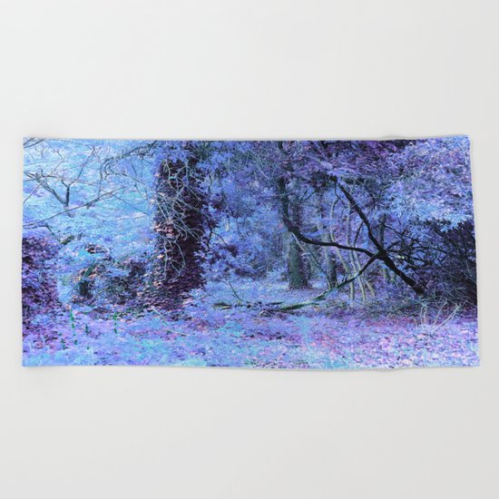 Periwinkle Tree Landscape Beach Towel