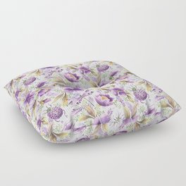 violet garden floral pattern Floor Pillow