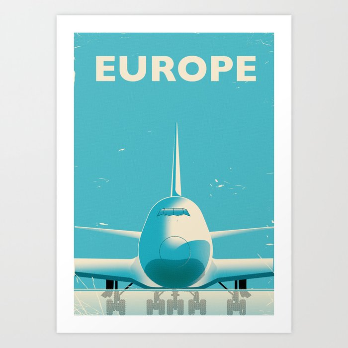 Europe vintage travel poster Art Print by Nicks Emporium Society6